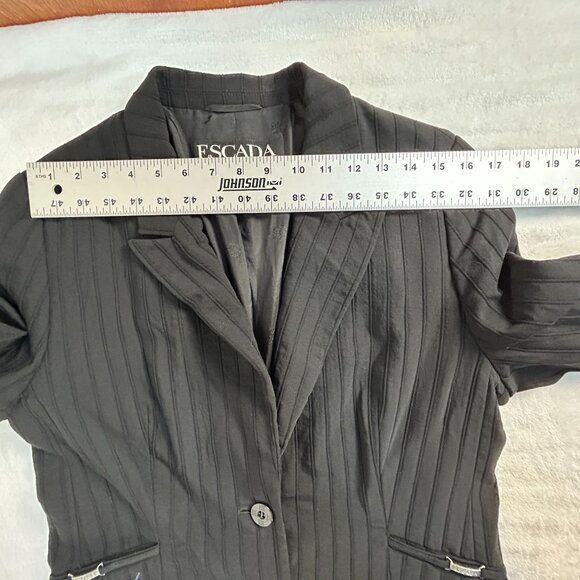 Escada Margaretha Ley Womens Pinstripe Blazer Jacket Size 42 Wool Blend Italy - Picture 6 of 9